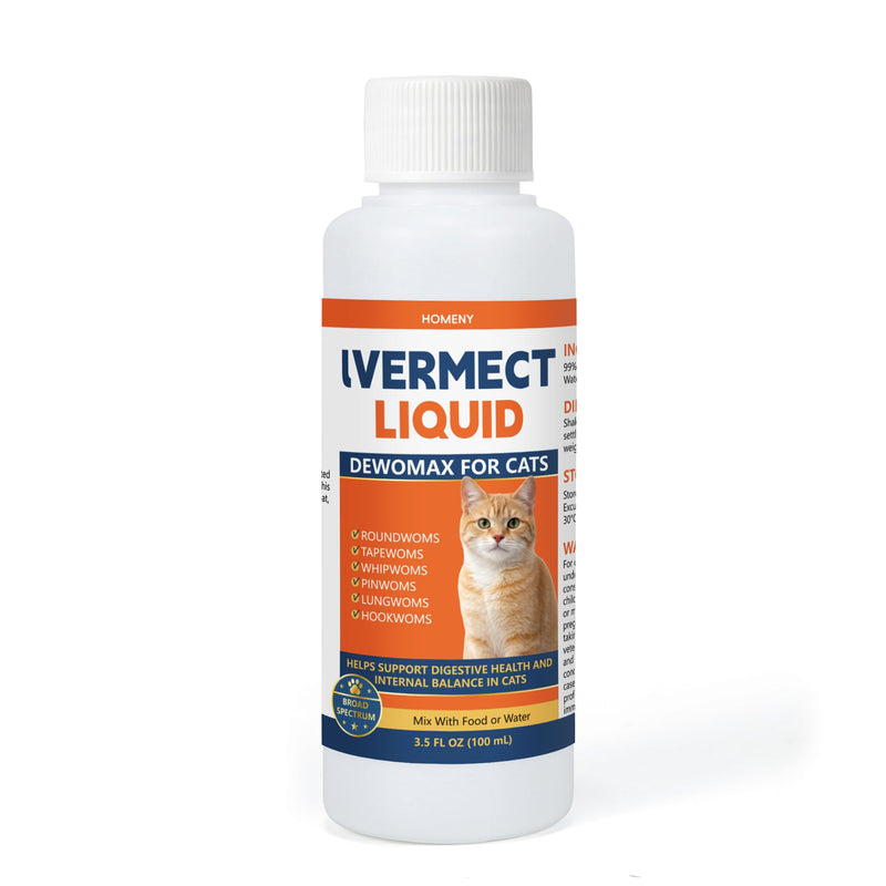 lvermect Liquid Dewomax for Cats, Daily Digestive Balance Support, Helps Maintain Digestive Comfort & Internal Balance, for Kittens & Adult Cats, Easy-to-Administer Drops, 100mL