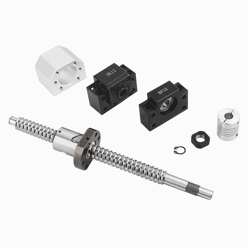 150mm/ 5.9inch Ball Screw RM/SFU1605 (Diameter 16mm, Lead 5mm) with Metal Ball Screw Nut, BK/BF End Supports and Ball NUT HOUSINGS CNC Parts for DIY CNC Machine and 3D Printer (RM/SFU1605, 150mm/5.9inch