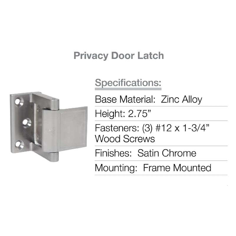 BRINKS Commercial - Privacy Door Latch, Satin Chrome Finish - Durable Die-Cast Construction for Enhanced in-Room Privacy 1