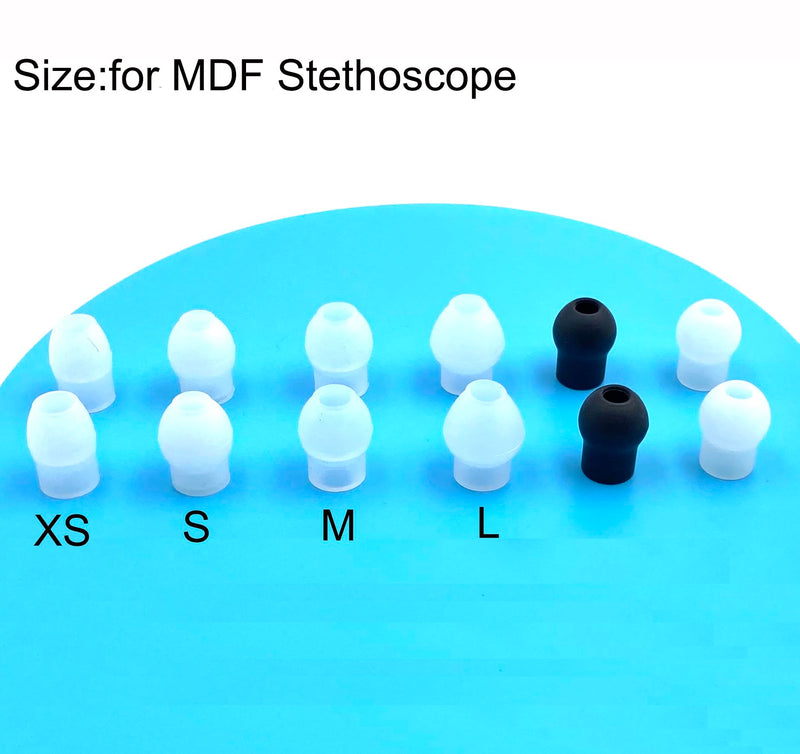 12 Pcs Stethoscope Ear Tips Replacements, 4 Sizes Soft Silicone Earplug Replacement Parts for Various Stethoscopes