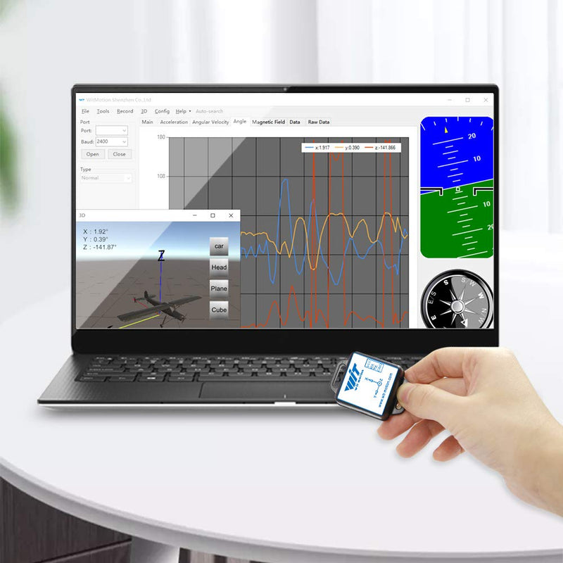 【WT901C-232 9-Axis Vibration Inclinometer】High-Stability Acceleration+Gyro+Angle (XY 0.05° Accuracy)+Digital Compass, Triaxial MPU9250 Gyroscope Sensor【Kalman Filtering】for Arduino, Raspberry Pi
