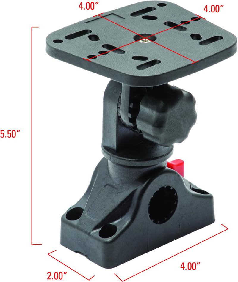 Extreme Max 3006.8658 Universal Fish Finder Head Unit Mount with Pivoting Bracket (Square Mount) Pivoting Bracket (Square Mount)