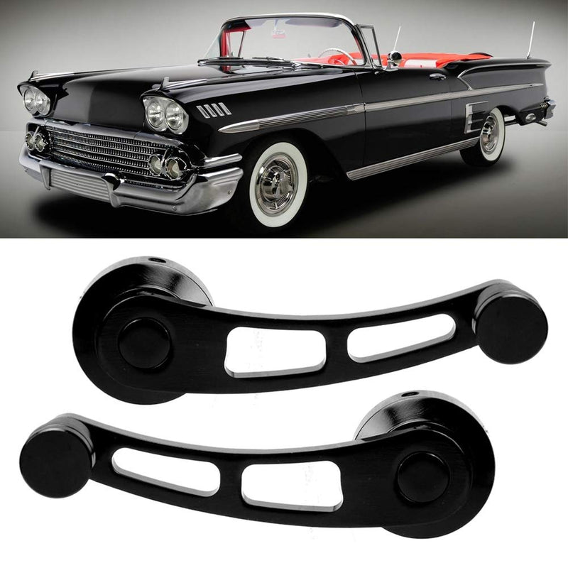 KIMISS Window Crank Handle Winder,2pcs Alloy Window Handle Riser Winder Crank Fit for Classic Car(Black) Black