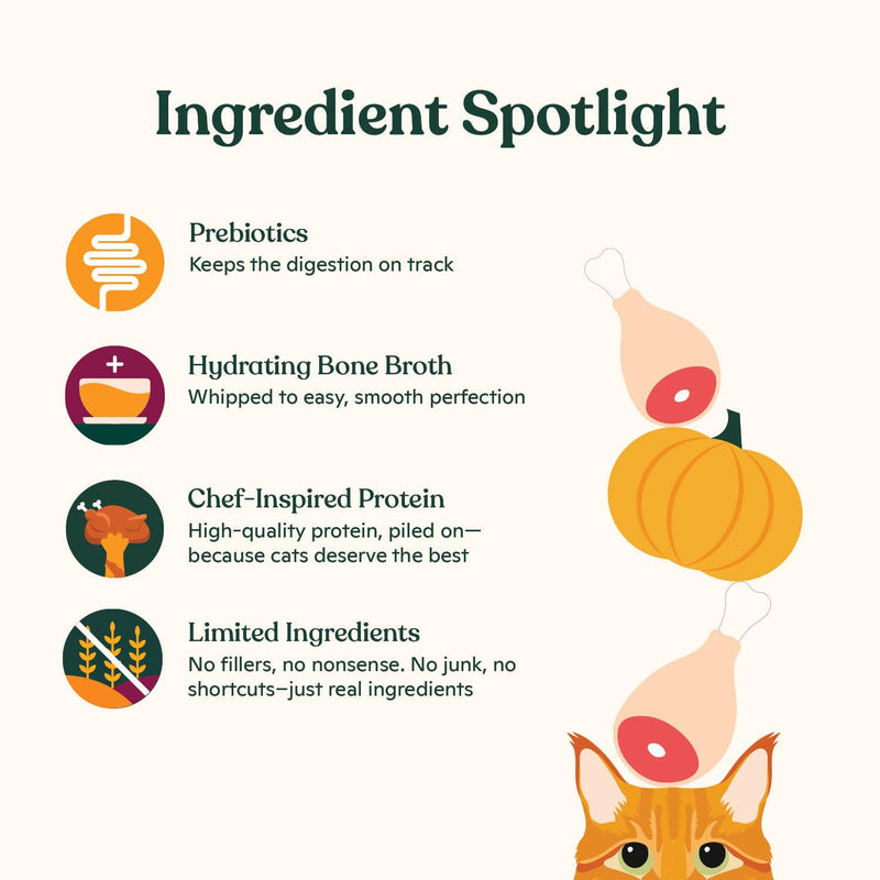 Made by Nacho Digestive Mousse Sachets, Lickable Cat Treats, 12 Count with Bone Broth, 0.5 oz, No Grains, Corn, Wheat or Soy Chicken and Pumpkin 0.04 Fl Oz (Pack of 12)