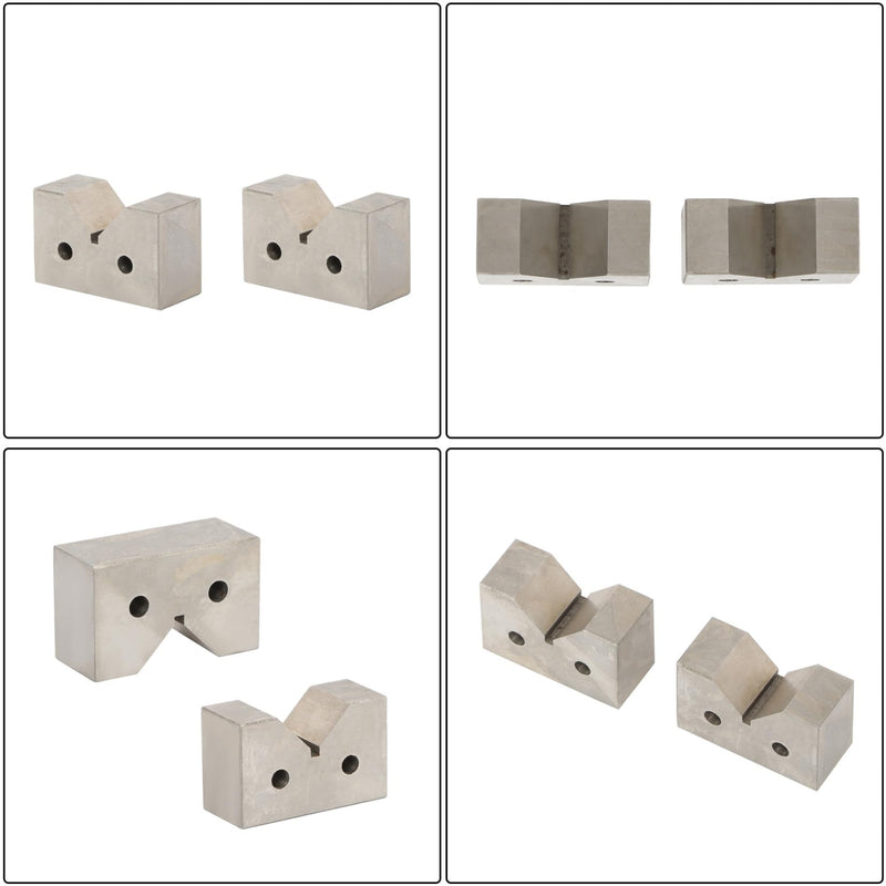 findmall Cast Iron V-Block Set - 2" x 1-1/4" x 3/4" Matched Pair - Machinist Grade Tooling for Milling, Inspection and Layout