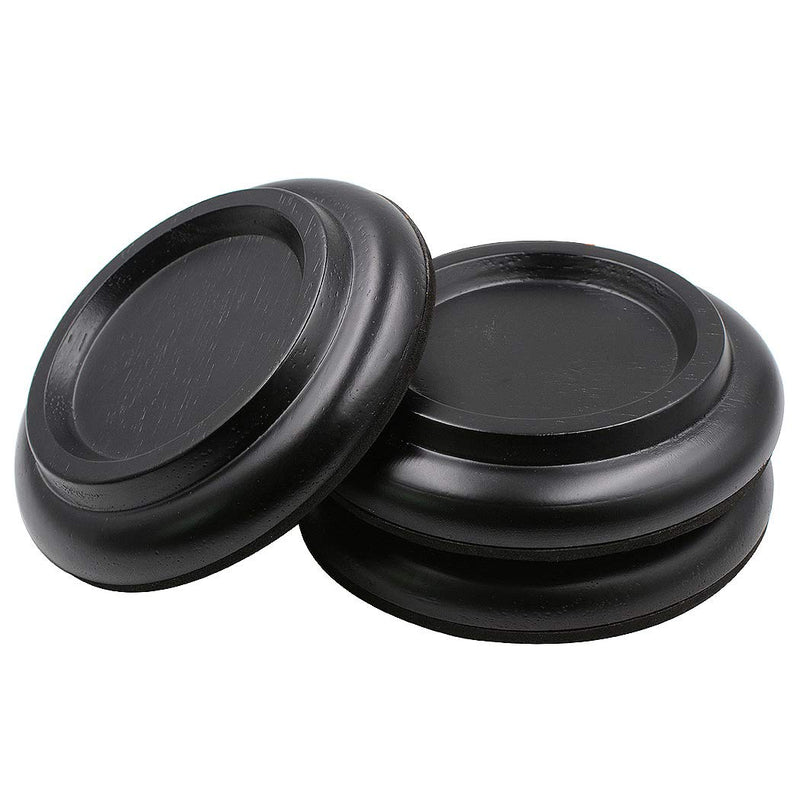 Piano Caster Cups Grand Piano Caster Cups Piano Leg Hardwood Cups Pads for Grand Piano (Wood Black, Set of 3) Wood Black