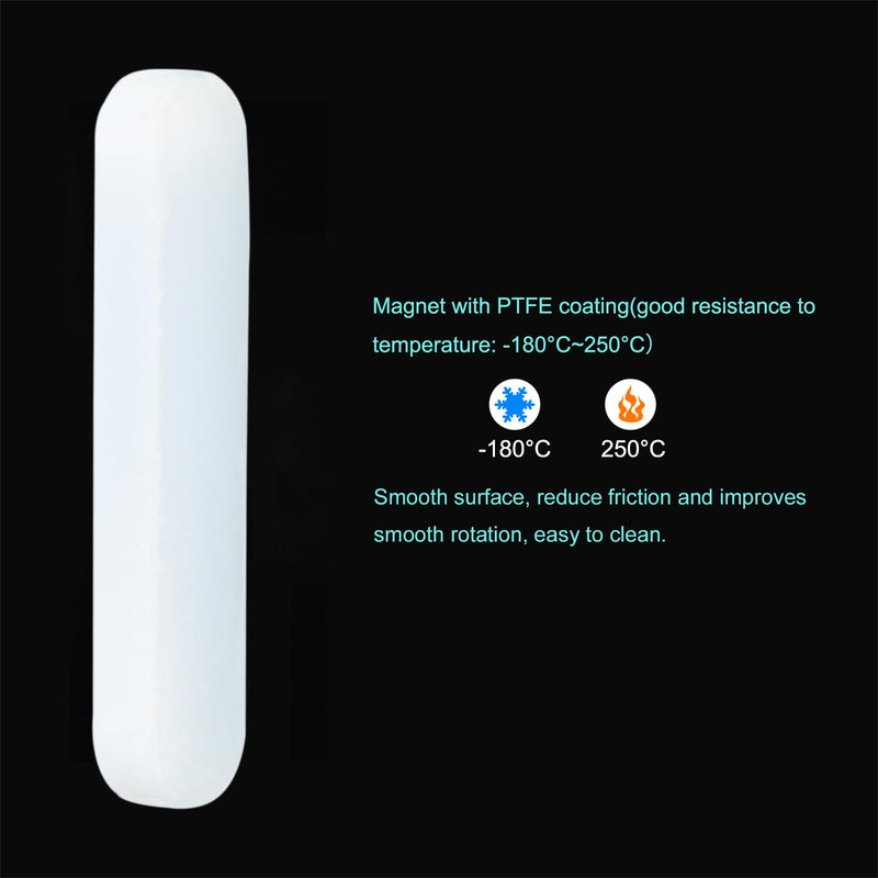 MECCANIXITY Magnetic Stirrer Mixer Stir Bar Rod 30mm/1.18" Cylinder Shape PTFE Coating Magnet White for Laboratory 32Pcs