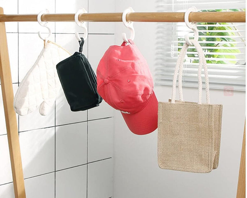 White Hanging Hooks, Multi-Purpose Hanging Hooks Hangers,Table Edge Hook,Hook Clip,Hanging Clips Hook,Windproof Hook, for Home, Office, Workshop, Exhibition(6 PCS, White)