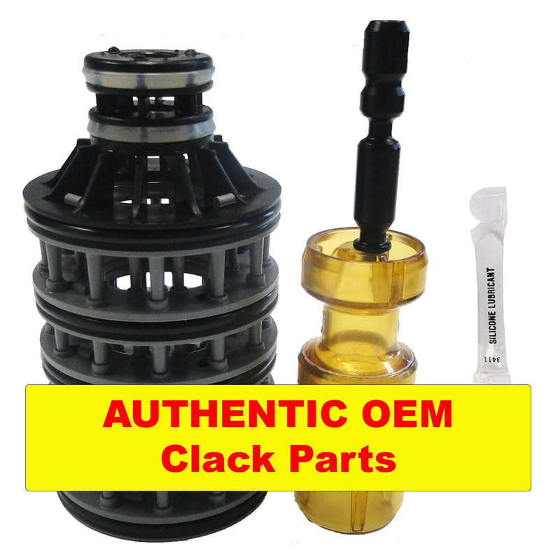 Soft Water Supply Parts Bundle - Clack WS1 Interior Parts Kit - Includes Seal Pack, Brine Piston, and Main Piston plus Silicone Lubricant for O-Rings - Authentic OEM Clack Parts