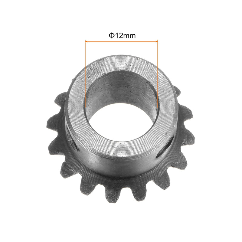 HARFINGTON 2pcs Bevel Gear 1M 16 Teeth 12mm Shaft Hole 1:1 Tapered Bevel Pinion Gear 45# Steel 1.5 Module 90 Degree Steering Gear, for Hardware Mechanical Rotation 12 mm