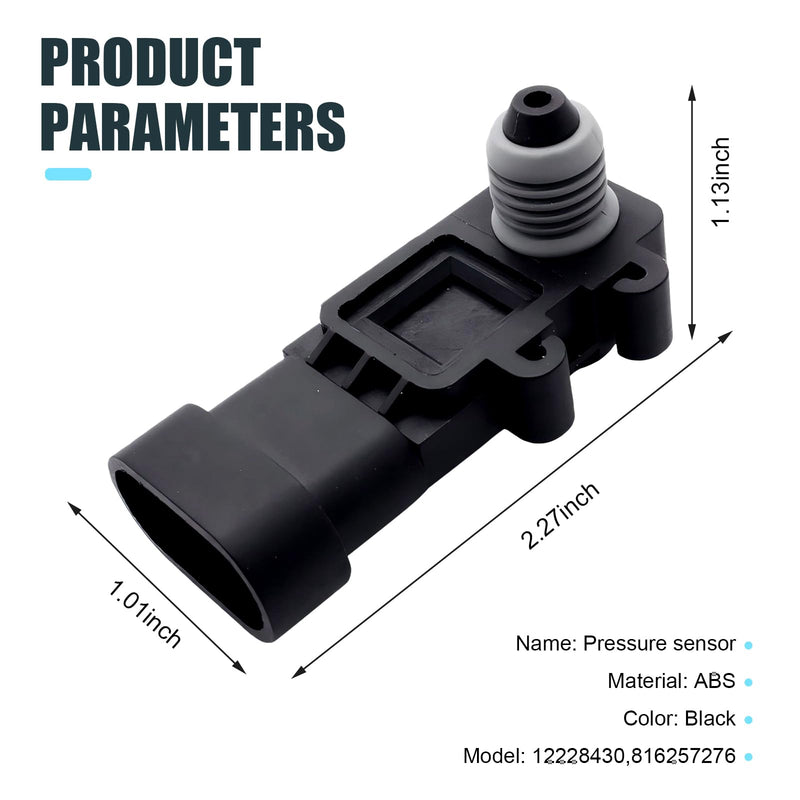 Fuel Tank Pressure Sensor, High Temperature Resistance Vapor Vent Port Tank Pressure Sensor, Replacement Number 16238399 9377680 09377680 16196060 Accessories, Suitable for Most Cars (Black)
