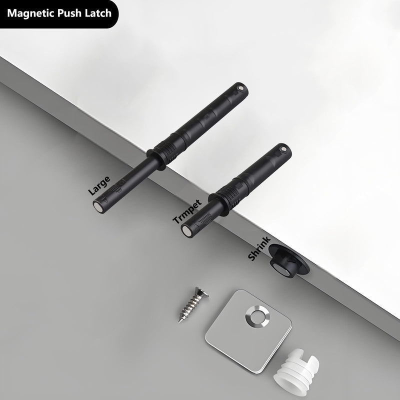 10 Pcs Magnetic Push Latches for Cabinet Push to Open Door Latch Soft Quiet Close Closers Push to Open Cabinet Door Latch for Closure Cabinet Drawer Wardrobe Kitchen Door (Trumpet) Trumpet