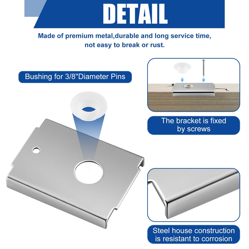 10 Pcs Bi-fold Door Repair Kit, Stainless Steel Bracket & Screws for 1-3/8" Wood Doors - Fixes Top/Bottom Splits, Fits 7/16" Pivot, Restores Smooth Operation