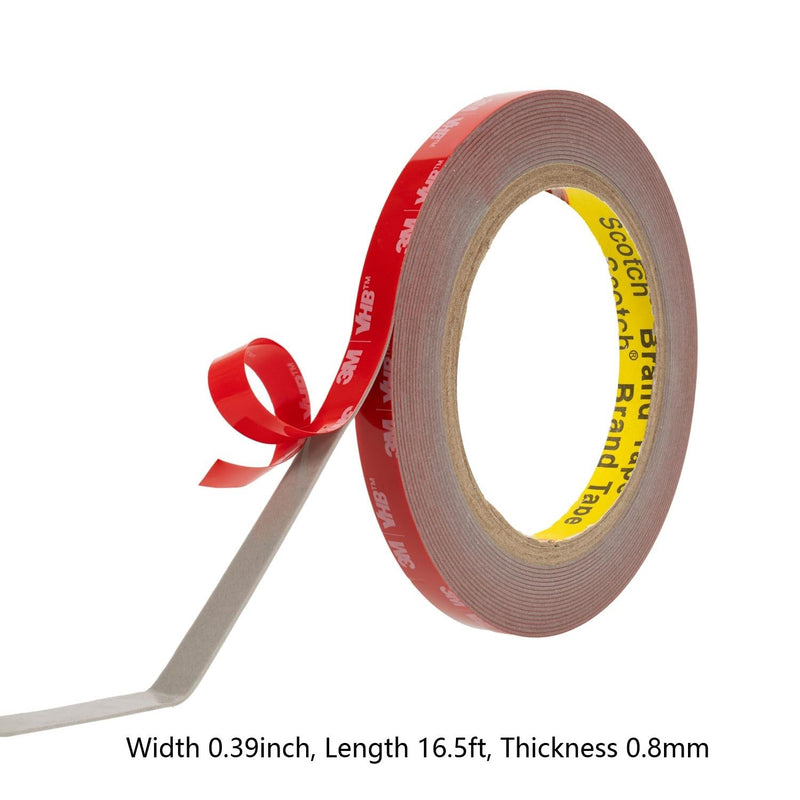 Double Sided Tape Heavy Duty, Double Sided Mounting Tape, 16.5 FT x 0.39 in,Waterproof Heavy Duty Foam Tape for LED Strip Lights, Car, Home Decor, Office Décor, Made of 3M VHB Tape