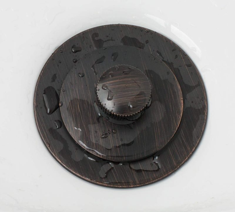 Artiwell Lift & Turn Tub Trim Set with Two-Hole Overflow Faceplate, All Brass Bathtub Conversion Kit Assembly with 2-Hole Overflow Face Plate and Universal Fine/Coarse Thread (Oil Rubbed Bronze) Oil Rubbed Braonze