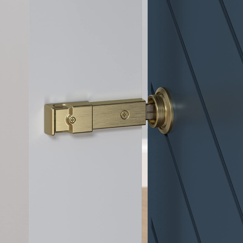 National Hardware N700-152 Barn Door Lock, Brushed Gold, 5" x 1-1/4" x 3/4" 1 Count (Pack of 1)