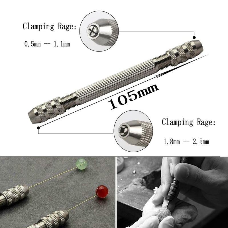 4 Pcs Round Cup Burr, 3/32'' Shank Wire Rounder Bits with Hand Drill Wire Twisting Tools(Burr Size: 1mm/1.4mm/1.8mm/2.3mm)