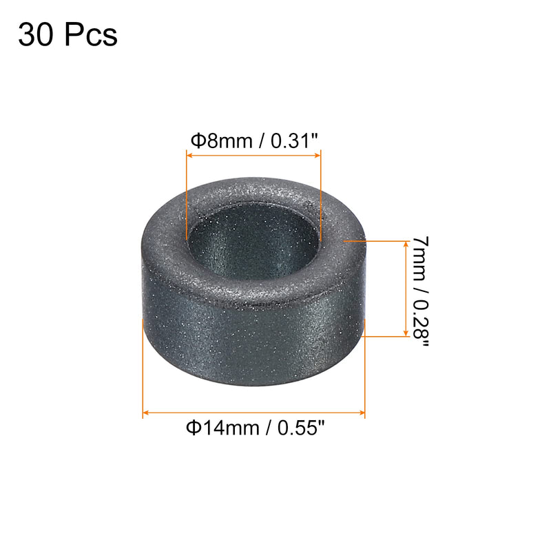 PATIKIL Ferrite Toroid Core 14mm x 8mm x 7mm, 30 Pack Transformer Inductor Coil Ring, Black