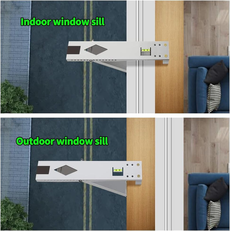 Window AC Support Bracket,Indoor Installation with Built-in Bubble Level,Air Conditioner Bracket & Non-Slip Rubber Pads,Heavy-Duty Single-Foot Design,Secure&Reliable for5000–12000 BTU(Up to 85 lbs) 13 inches hold up to 85 Ibs