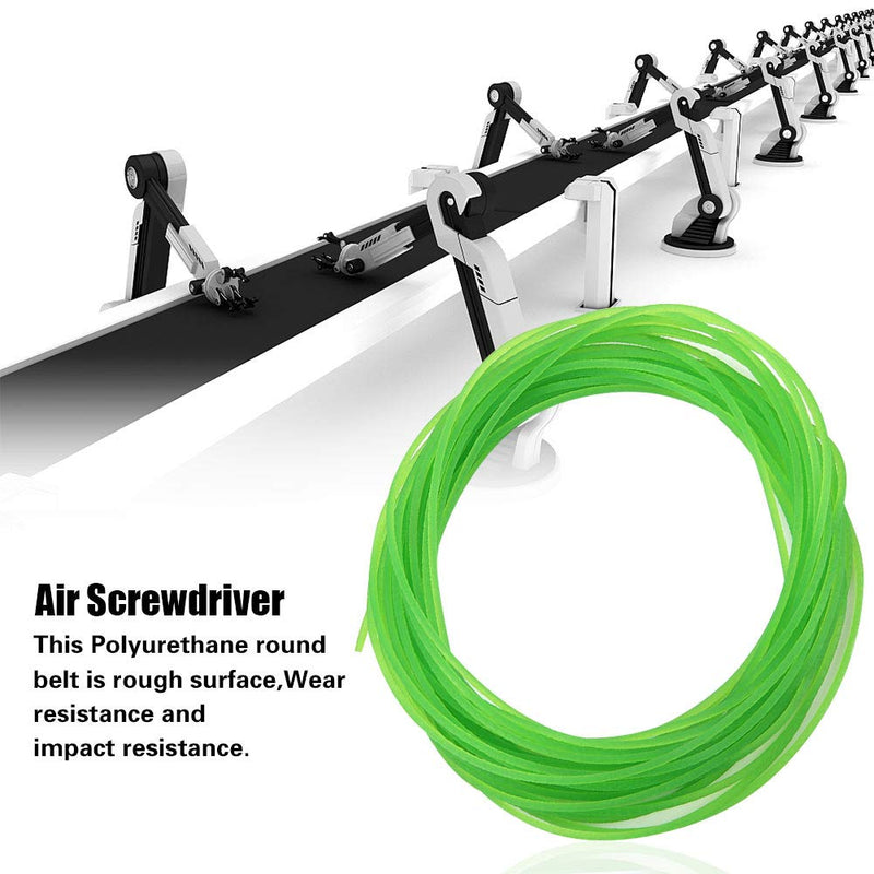 High-Performance Polyurethane Belt Green Rough PU Polyurethane Round Belt for Drive (2mm×10m)