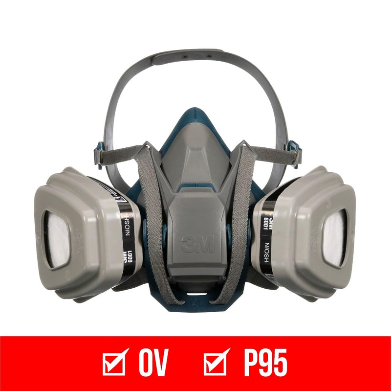 3M P95/OV Paint Project Quick Latch Reusable Respirator 6502, Medium, 1-Kit 1 Count (Pack of 1) With Quick Latch