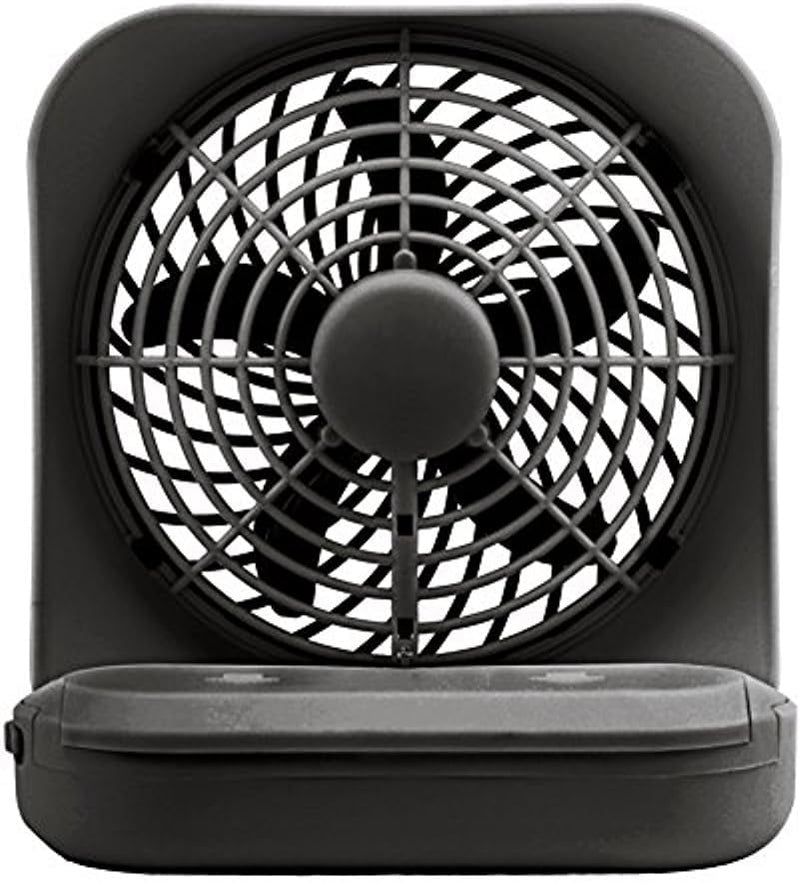 Treva 5 Inch Battery Powered Fan Portable Desk Fan 2 Cooling Speeds with Compact Folding & Tilt Design Cubicle Accessories Small Portable 2 Pack (Black) Black 2 Units