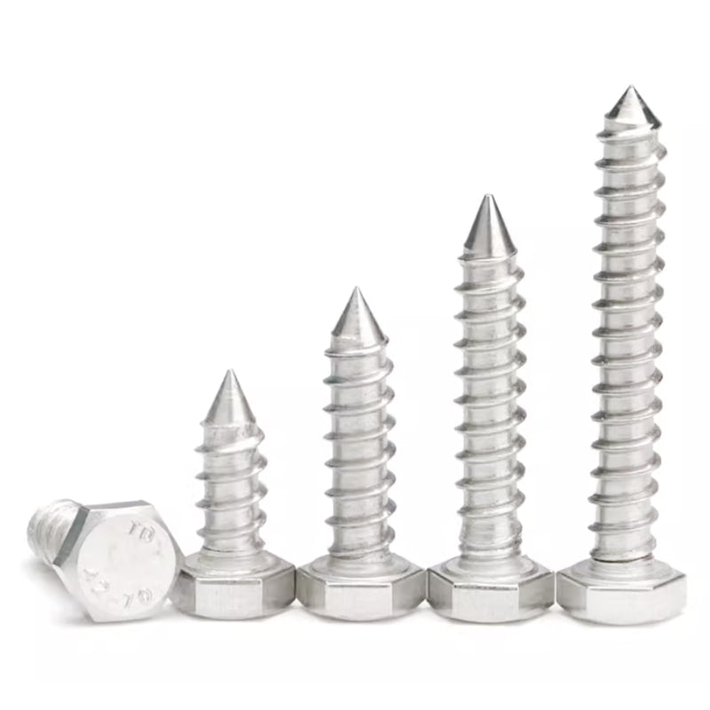 1/4 X 1-1/2" Hex Head Lag Screws Bolts, 304 Stainless Steel 18-8, Hexagon Head Wood Screws Hex Lag Screws, Pack of 20 1/4 X 1-1/2"