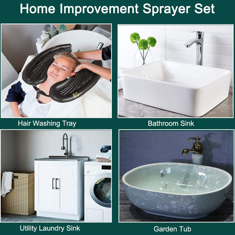 Sink Faucet Sprayer Attachment, Faucet Shower Sprayer with 59" Stainless Steel Hose for Hair Washing&Pet Shower for Bathroom Bathtub, Kitchen,Garden Tub,Utility Laundry Tub