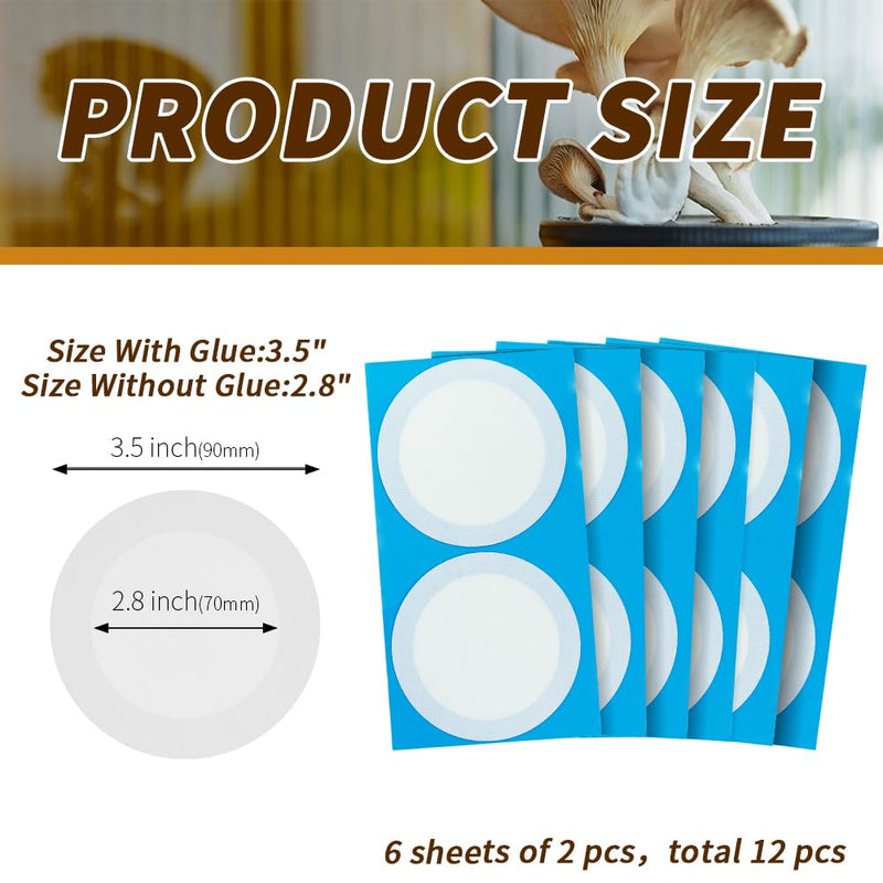 Synthetic Filter Paper Stickers 90 mm PTFE Filter Disc 0.3 μm Filter Paper for Mushroom Cultivation Wide Mouth Jar Lids 90mm