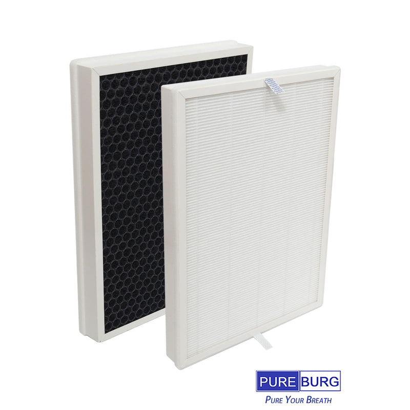 PUREBURG Replacement Filter Compatible with AromaRoom E-400 ＆ VEWIOR ClearAir-A7 Air Purifiers,4-Pack H13 HEPA Activated Carbon 2-in-1 Air Clean Dust VOCs