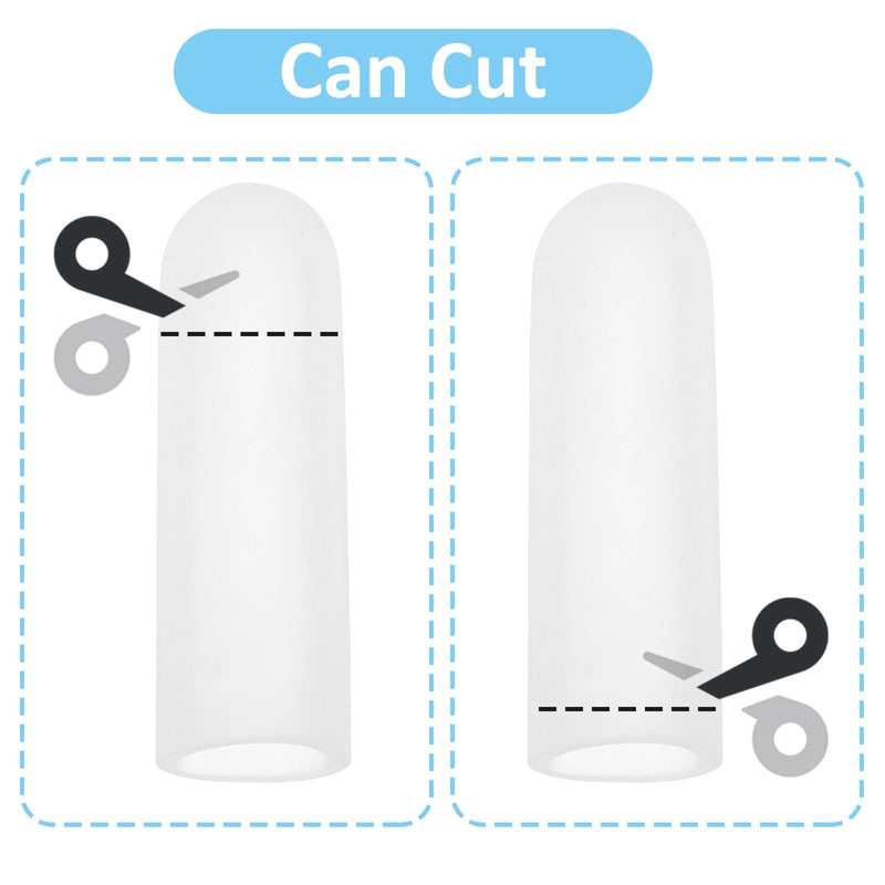 Gel Finger Cots, 10 PCS Gel Finger Protectors Finger Caps Silicone Fingertips Protection Finger Protector Support, Finger Sleeves Thumb Protection for Hand Eczema, Finger Cracking Arthritis(Clear) Clear