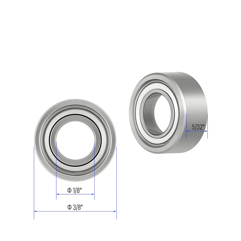 R2ZZ 10 PCS Deep Groove Ball Bearing ID 1/8"×OD 3/8"×Width 5/32" Double Metal Shielded Ball Bearing Chrome Steel P0 Z2 Bearing for Industrial Machine,Power Tools and Mechanical Equipment R2ZZ Size 1/8"×3/8"×5/32"