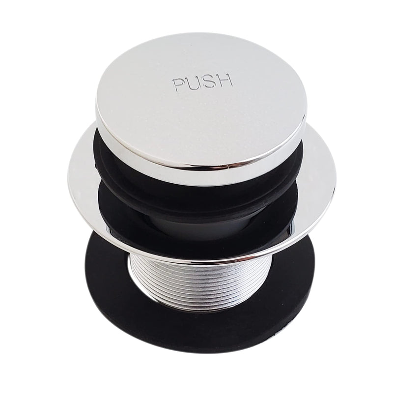 Westbrass Universal Fine or Coarse Thread Replacement Tip-Toe Strainer Drain with 2-Hole Faceplate, Polished Chrome, D93K-26 1