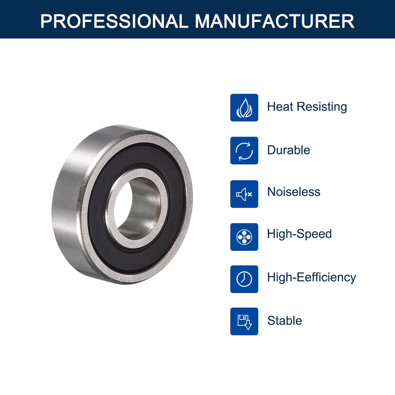 606-2RS Deep Groove Ball Bearings, ID 6mm x OD 17mm x Width 6mm Miniature Bearings, Double Rubber Sealed Ball Bearing Pre-Lubricated Chrome Steel Z2 Lever 10pcs 10 606-2RS 6x17x6mm