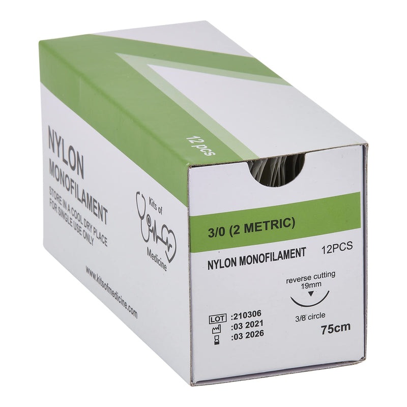 Suture Thread (12 Pack) | Best Suture Practice Thread | for Medical Students, Doctors, Dental, Nurses and Veterinarians | Nylon 3/0 Suture Thread | Suture Practice Kit Add-on