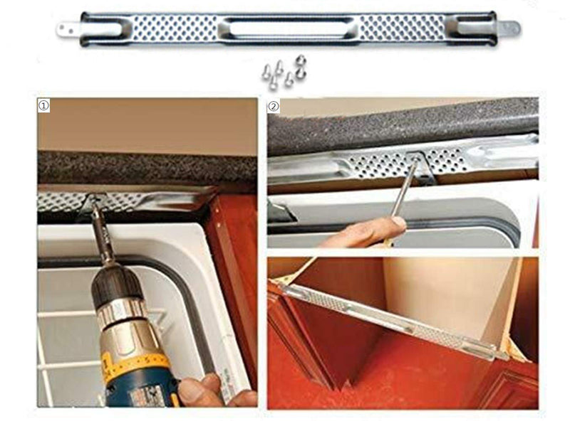 W10426979 Dishwasher Mounting Bracket Kit For 24 Inch Wide Dishwasher Space Granite,Quartz, Stone Countertops Compatible with Brand Whirlpool KitchenAid