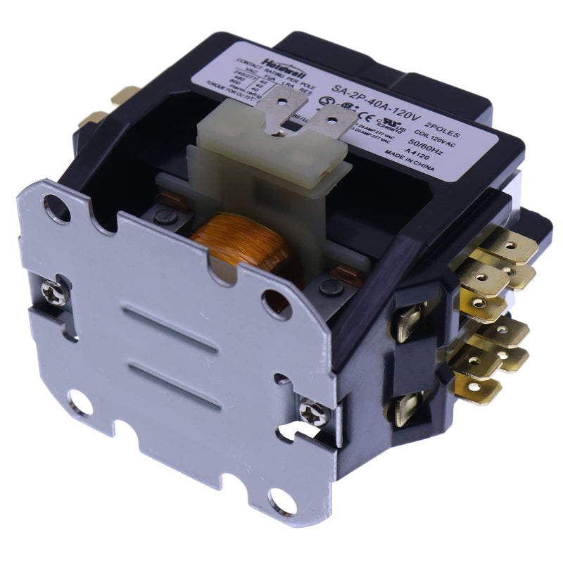 Holdwell SA-2P-40A-120V 2 Pole 40 Amp 120V Coil Definite Purpose Air Conditioner Contactor HSA-2P-40A-120V