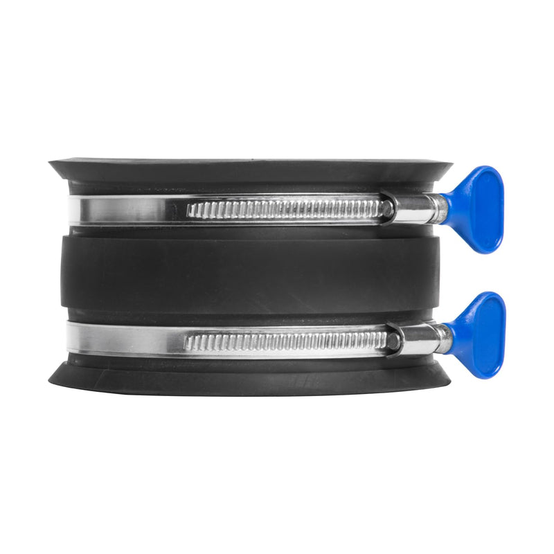 POWERTEC 70369 4 Inch Dust Control Flex Cuff with Adjustable Key Hose Clamps, Hose Connector Rubber Cuff Coupler for Woodworking Dust Collection Fittings, Dust Collector Accessories & Machinery, 1pk