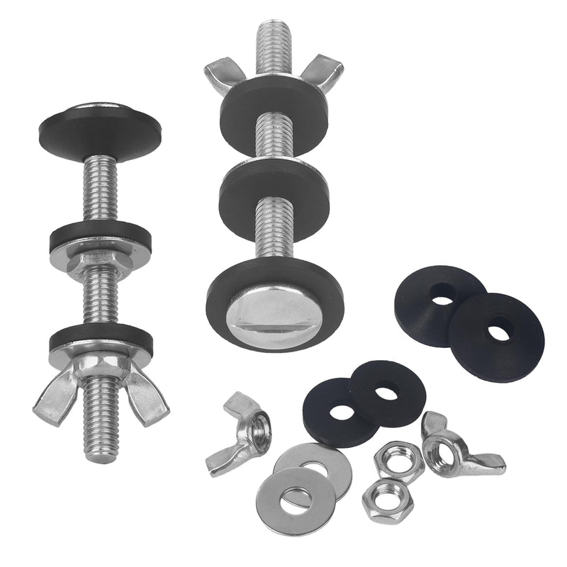 Universal Toilet Tank to Bowl Gasket & Tank to Bowl Bolts, with 2 Kind Gasket and 4 Pcs 3.15‘’Stainless Steel Heavy Duty Rustproof Bolt, Fit Most 2-Inch and 3-Inch Flush Valve Opening