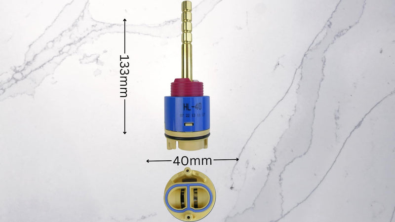 T & T Hardware Ceramic Facuet Cartridge Replacment for Hain Yo Cartridge JH02BJ, HL-40, Various Lengths; 78mm, 108mm, 133mm, Red Blue, Brass (5.25"/133mm) 5.25"/133mm