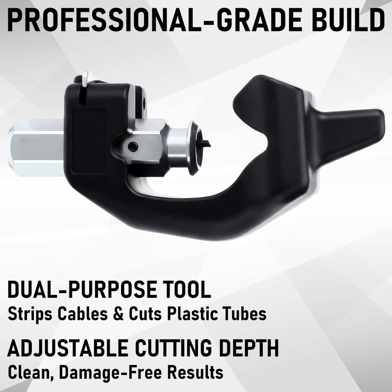 Cable Stripper Adjustable Cutting Depth for 6-28 mm Wire Cutter Alloy Steel Blades Circular to Longitudinal Removal Cable Slitter