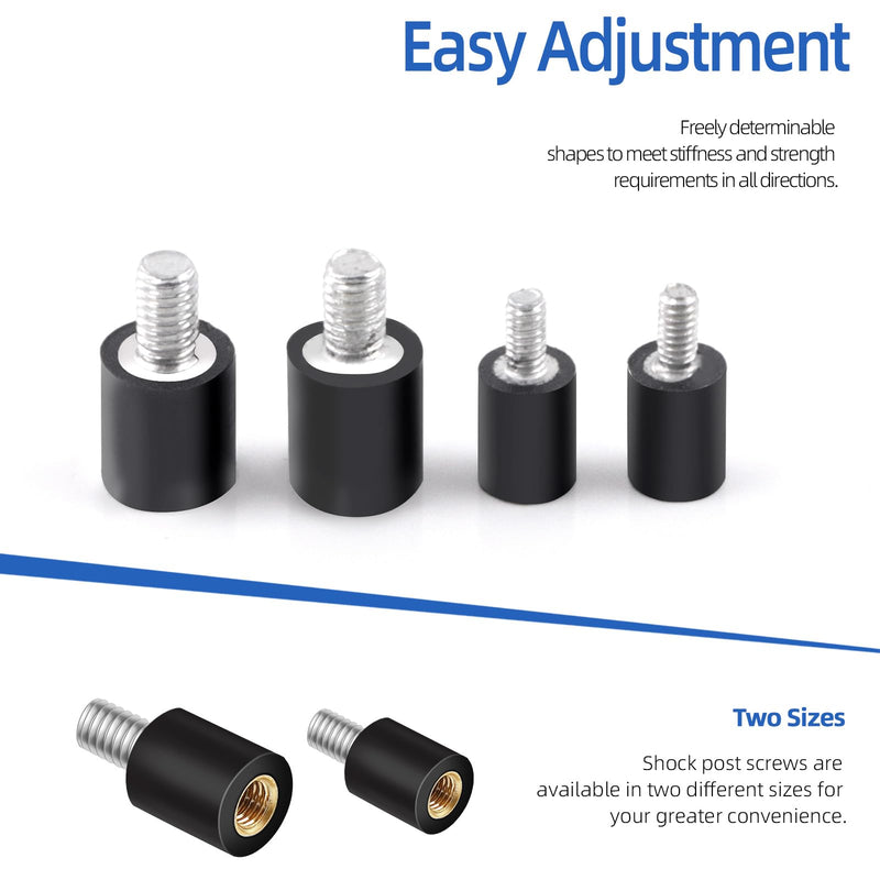 Glarks 24pcs Anti-Vibration Standoffs and Rubber Damper Balls Set Includes M2 M3 Flight Controller Anti-Vibration Fixed Screws and Mount Shock Absorption Balls with Rubber O-Rings m2, m3