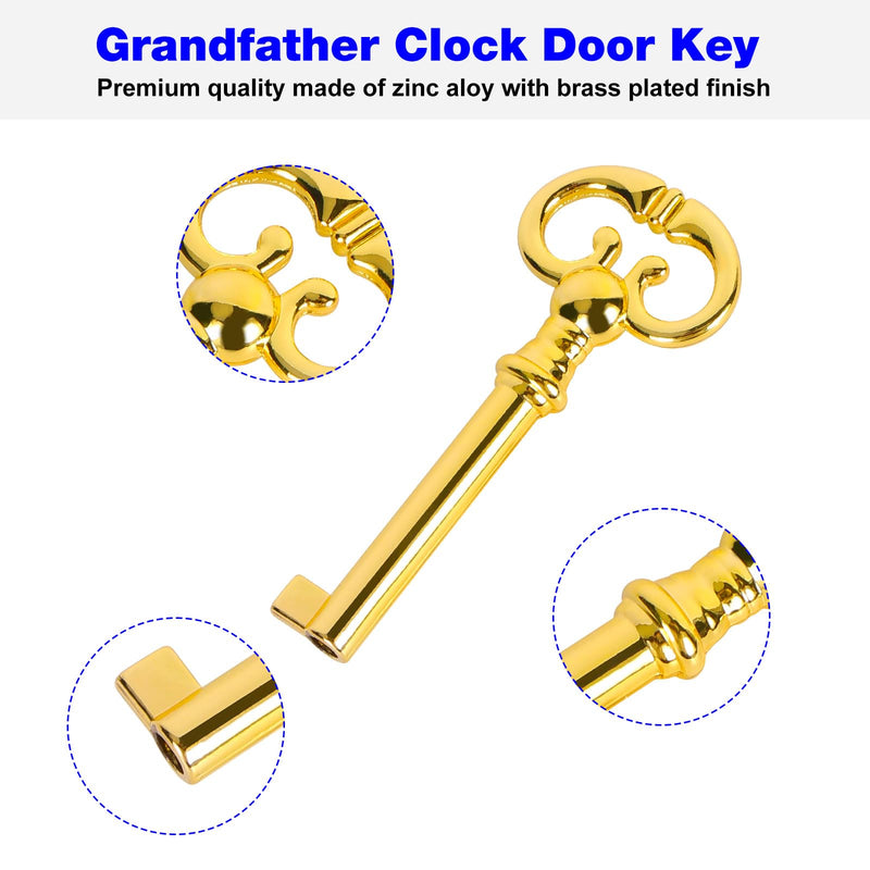 Grandfather Clock Key Replacement Howard Miller Grandfather Clock Door Key, Compatible Ridgeway, Sligh, Emporer, Pearl, Seth Thomas Clock Door Key Suit for Most Clock Prior to 2004