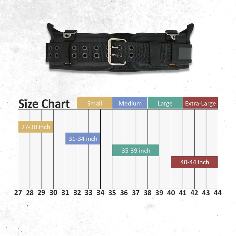 WOLF WTH2110 Heavy-Duty Ballistic Padded Tool Work Belt | Compatible w/Pouches, Holsters & 4-Point Suspenders | Body Waist Comfort Lightweight Breathable | Contractors Handyman | Tongue Buckle Medium