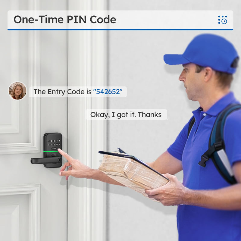 Smart Door Handle Lock with Keypad: Kucacci Keyless Entry Digital Knob for Front Door - Electronic Smart Lock with Keypad - Exterior Code Door Knob - Easy Installation