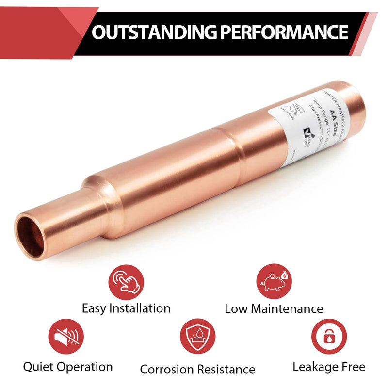 5Pcs EFIELD 1/2"Straight Male Sweat Copper Water Arrestor(HAMMER032-5) 1/2-Inch Copper Pack of 5