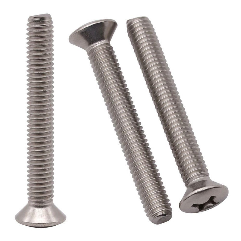 #10-24 x 1-1/4 (50 pcs) Phillips Oval Head Machine Screws, 304 Stainless Steel 18-8, Decorative Domed Head Screws, Countersunk Hole Screws #10-24 x 1-1/4" 50