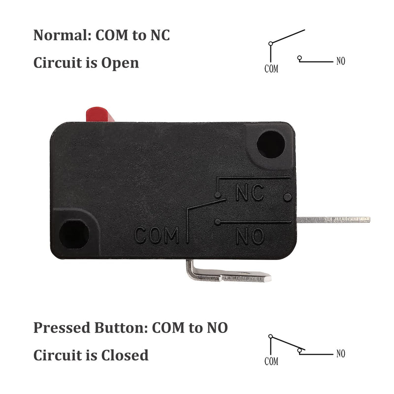 Microwave Oven Door Switch Replacement Part, 16A 125VAC, KW3AT-16 (Downward Compatible with KW3A-16), 2X Normally Open + 1x Normally Closed