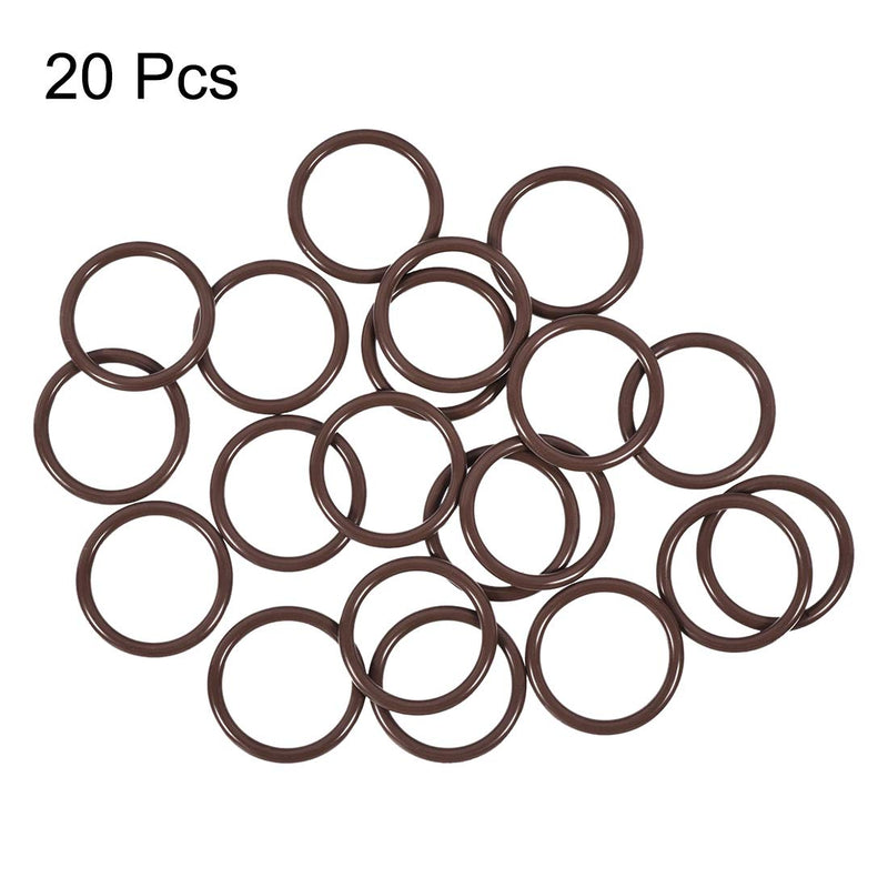 uxcell Fluorine Rubber O-Rings 24mm OD 19mm ID 2.5mm Width, Metric FKM Sealing Gasket, Pack of 20 24x19x2.5mm