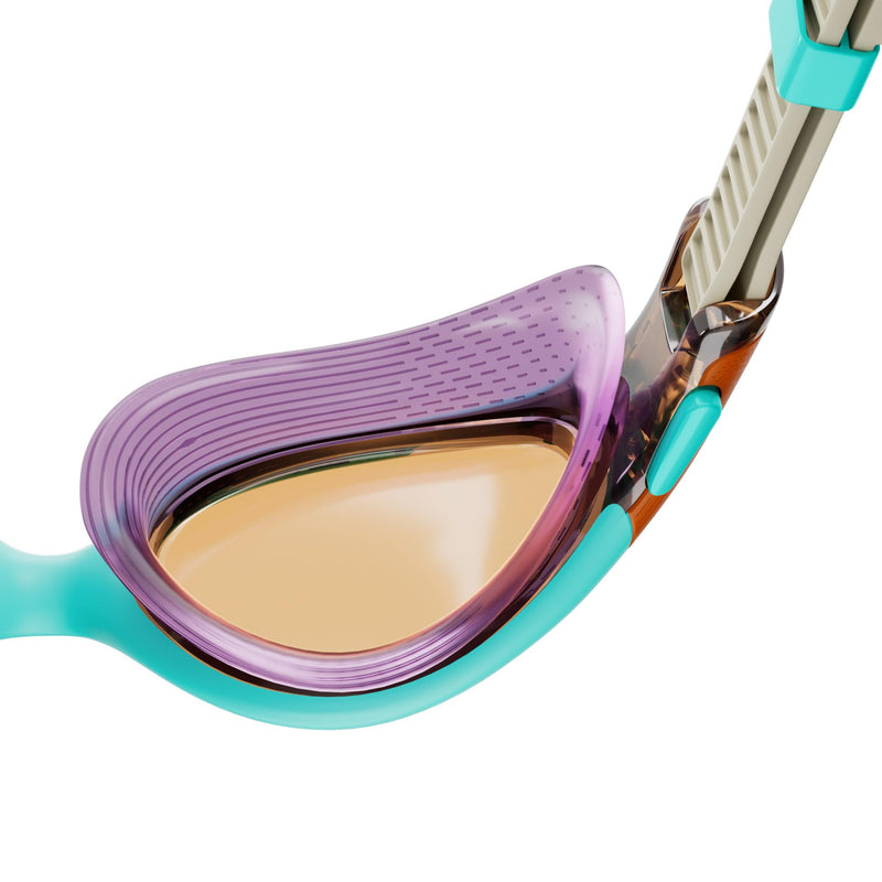 Speedo Women's Swim Goggle Biofuse 2.0 Marine Blue/Pumpkin Spice/Pale Tan One Size